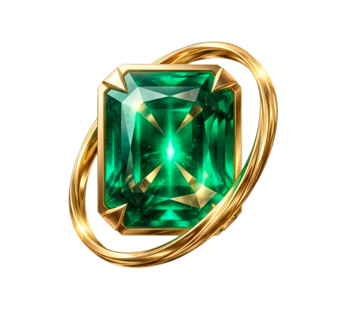 Esmeralda Bersaglio engastada en oro 18K
